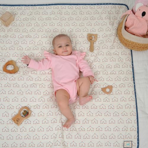 Image of TIDY SLEEP Waterproof Baby Messy Mat | Multipurpose Splash Mat for Under High Chair, Art & Craft, Feeding, Playtime | Anti-Slip, Easy Clean, Foldable | 95x95 cm | Galactic Love