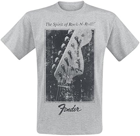 Fender Stratocaster Headstock T-Shirt Mottled Grey XL Apparel