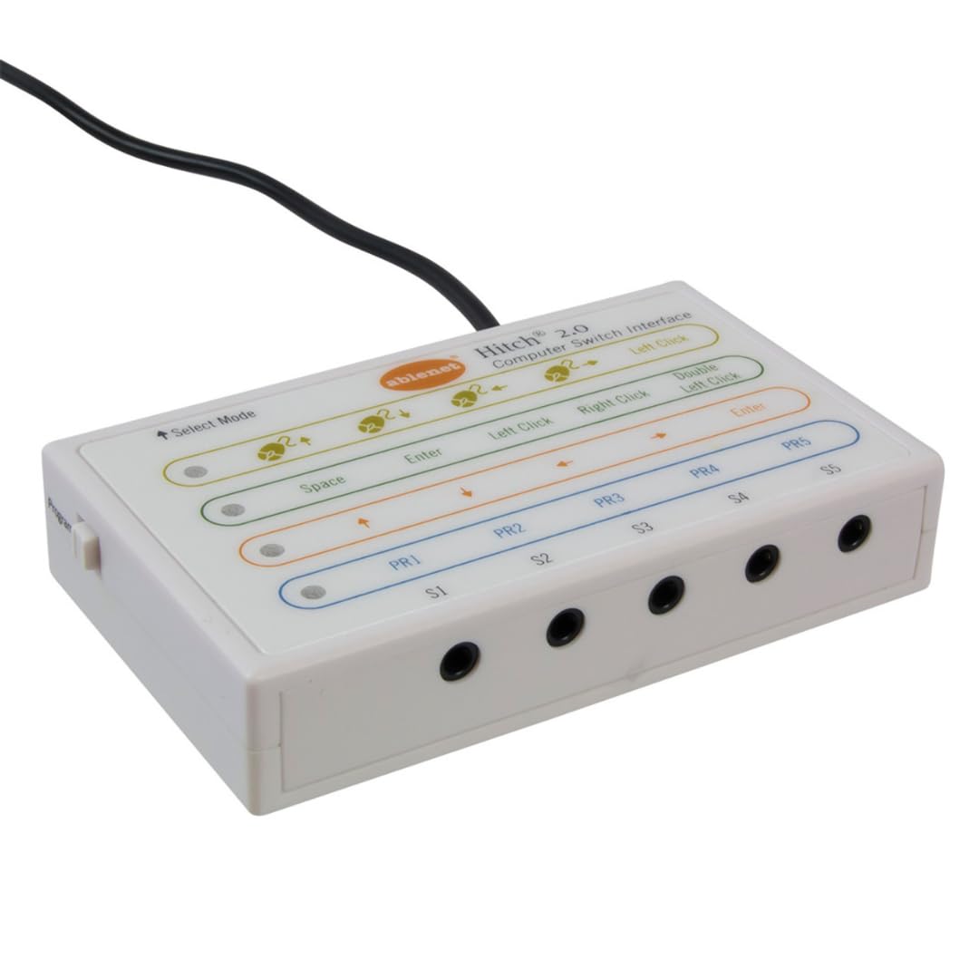 AbleNet Hitch 2 - Plug-and-Play USB Computer Switch Interface for Accessibility - Control, Learn, and Enhance User Experience - Product #10000021
