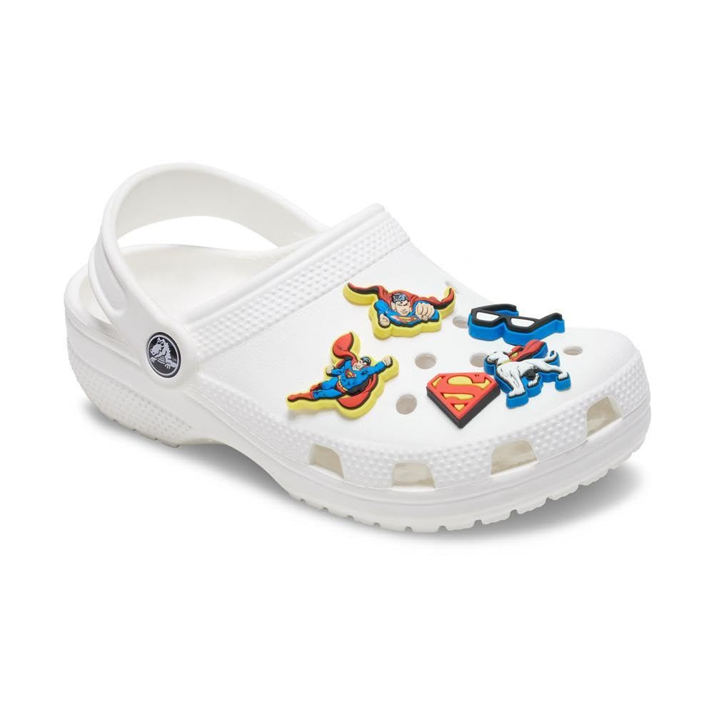 Crocs Unisex Superman 5-pak zawieszek do butów, wielokolorowe, jeden rozmiar, wielobarwny, Rozmiar Uniwersalny