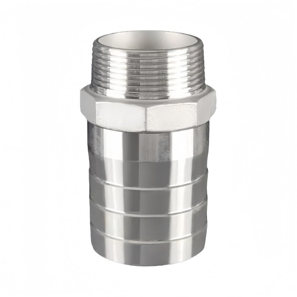 Stainless Steel Male Barb, 304 Stainless Steel Pagoda Hose Barb Fittings Male Thread, Multiple Sizes(40mm*2inches)