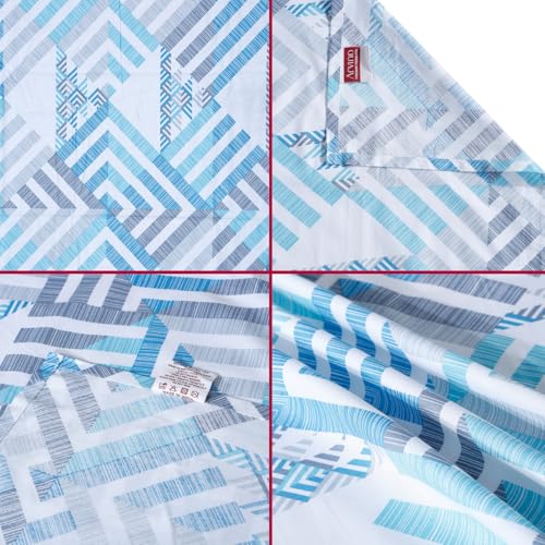 Image of Arvind Bedsheet Set - 100% Cotton Bedsheet for Double Bed (1 Queen Size Bedsheet with 2 Pillow Covers) Soft Breathable, 144 Thread Count - Slumber -Shade 4 (21023-A)