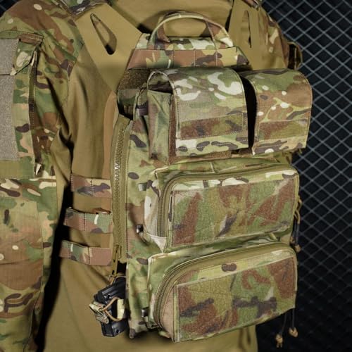 Panneau arrière zippé pour gilet tactique avec sac à dos modulaire Molle - 7