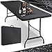 KESSER® Buffettisch Tisch klappbar Kunststoff 180x75 cm Rattan Optik Campingtisch Partytisch Klapptisch Gartentisch für Garten Terrasse und Balkon zusammenklappbar 6 Personen ink. Tragegriff Anthrazit