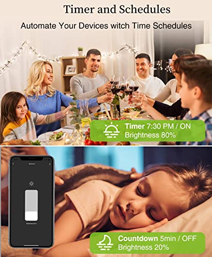 Ghome Smart Smart Dimmer Switch Work With Alexa Google Home, Neutral Wire Required 2.4Ghz Wi-Fi Switch For Dimming Led Cfl Inc Light Bulbs, Single Pole, Ul Certified, No Hub Required, 1Pack #TOP3