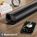 Saiyin 2.0-Kanal Soundbar für TV Geräte, 14.2 Zoll kompakte TV-Soundbar, 40 W Lautsprecher für Fernseher mit Optischer/AUX/Bluetooth-Verbindung, 3 EQ-Effekte für TV/PC/Projektor – Bild 2