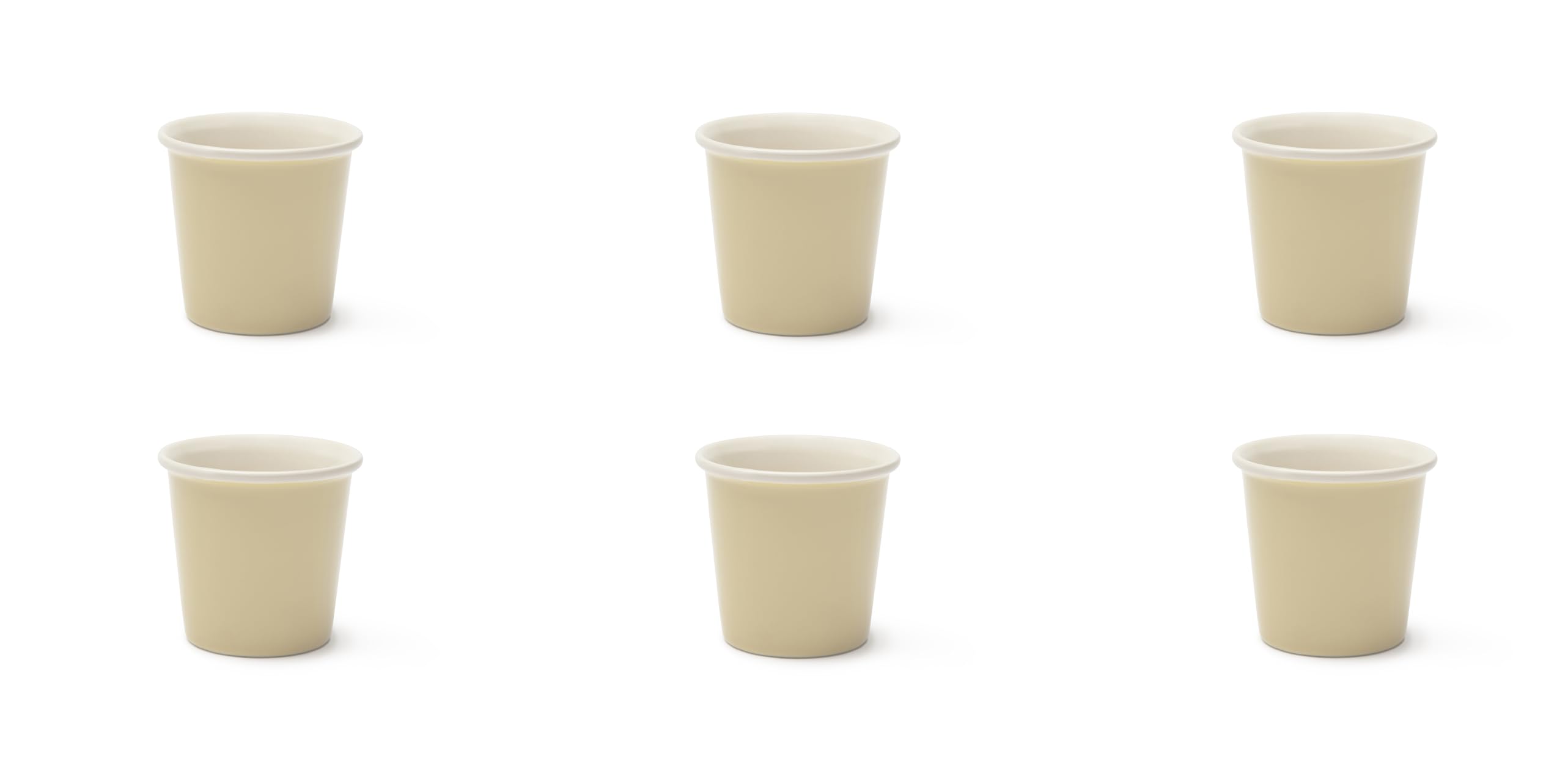 Excelsa Trendy Set of 6 Coffee Cups, Porcelain, Capacity 90 ml, Cream