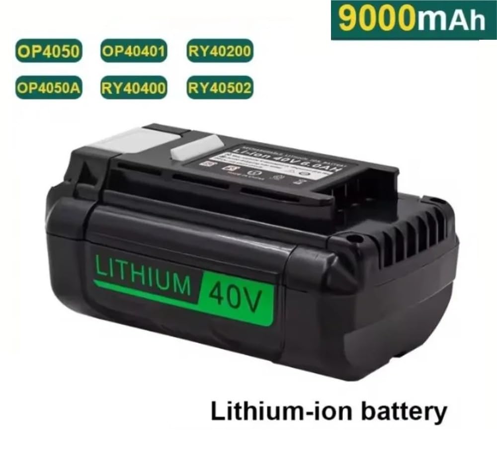 Akumulator Do Narzędzi 40 V 9000 MAh Akumulator Do Ładowania - Kompatybilny Z Ryobi Op4050 Op40401 Ry40200 Op4050a Ry40400 Ry40502