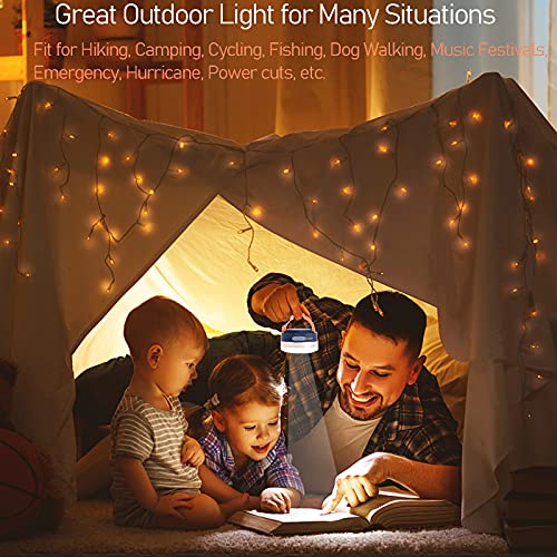 Pack of 2 Camping Lights Lanterns, USB Rechargeable LED Tent Light with Magnetic Base, 4 Modes with Hooks, Portable Waterproof Outdoor Camping Lantern for Hiking, Fishing, Emergency - Image 7