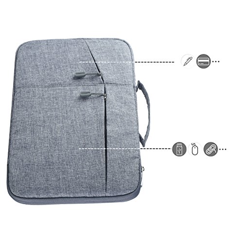 Megoo 12Inch Sleeve Case For Microsoft Surface Pro 9/8/7/7 Plus/Surface Laptop Go 12.4"/Pro X/6/5/4/3 12.3", Slim Carry Case With Handle For 11-11.6-12 Tablet Chromebook Laptop(Gray) #TOP6