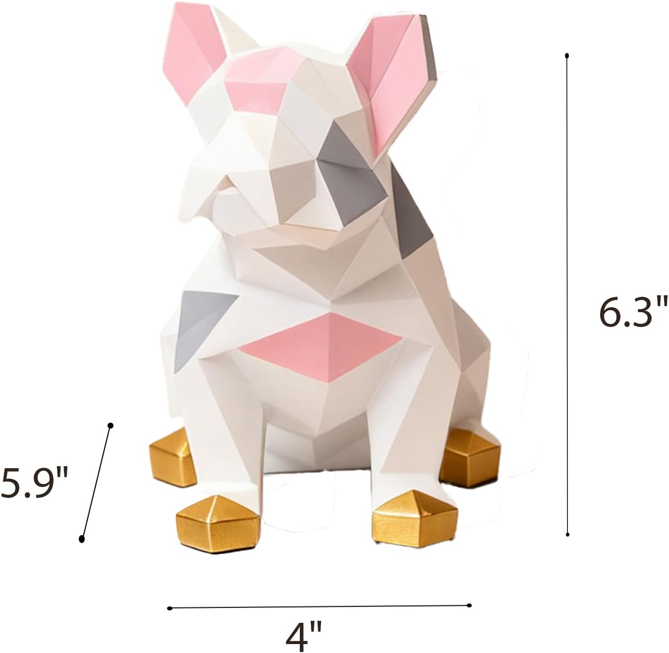 Kids Room Decor French Bulldog Statue Home Decor Colorful Dog Sculpture Figurine Mosaic Animal Ornament Figurine Resin French Bulldog Decor Entryway Table