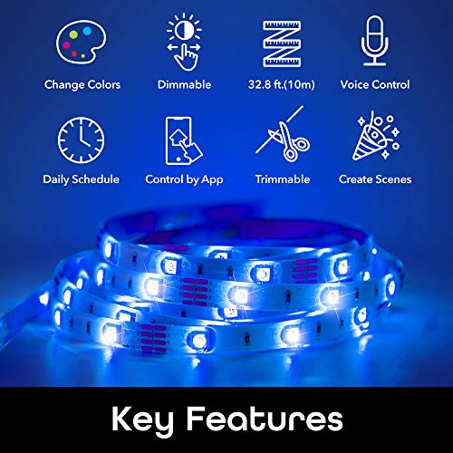 Image of Geeni Prisma 10M Smart WiFi LED Strip Lights Compatible with Alexa Google Assistant, 16 Million Colors Phone App Controlled Light Strip for Home, Kitchen, TV, Party, for iOS and Android, 32.8 ft