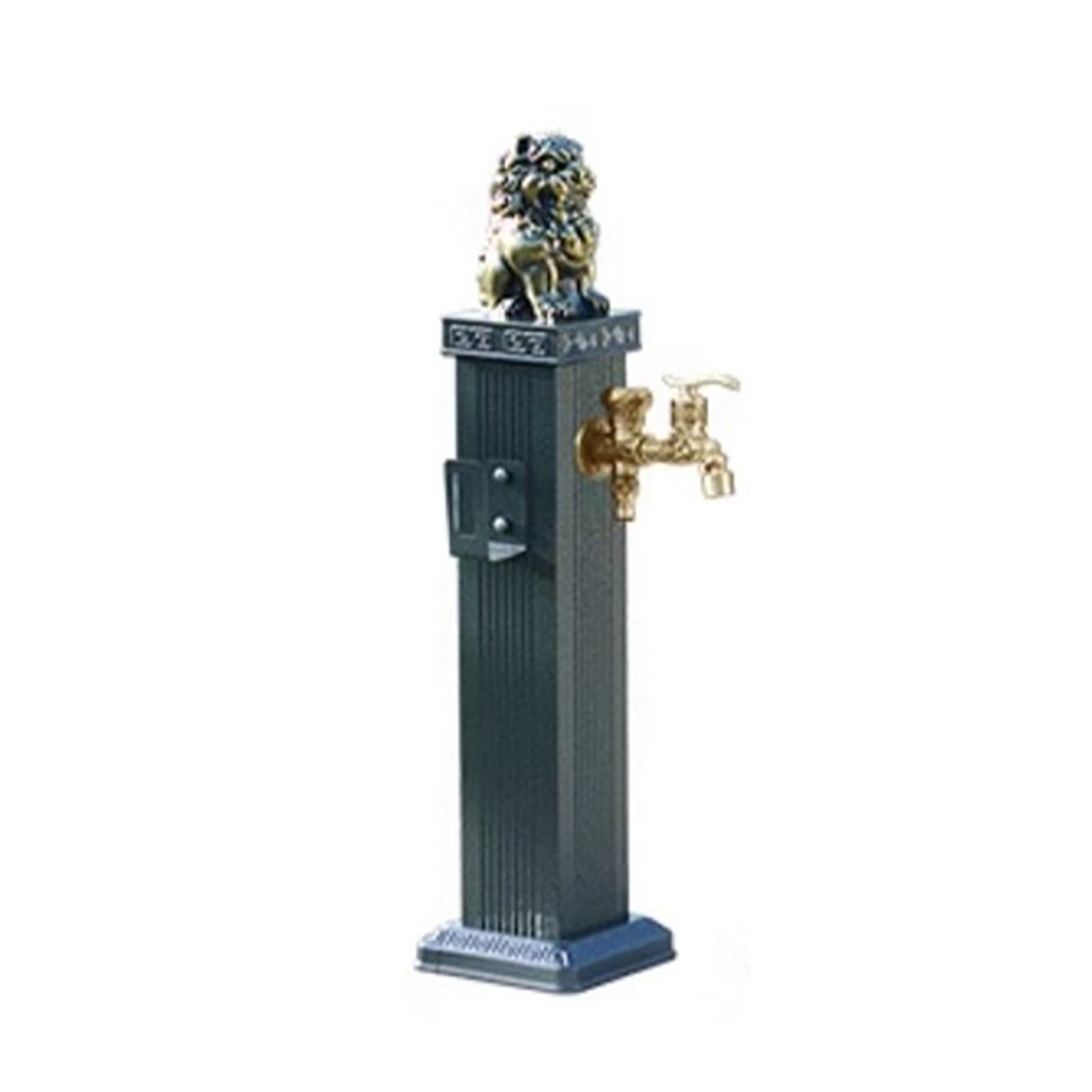 Square Vertical Garden Water Column with Faucet, Outdoor Anti-Freeze Water Pipe Spigot with Hose Stand, for Garden Irrigation and Washing(65cm/26in)