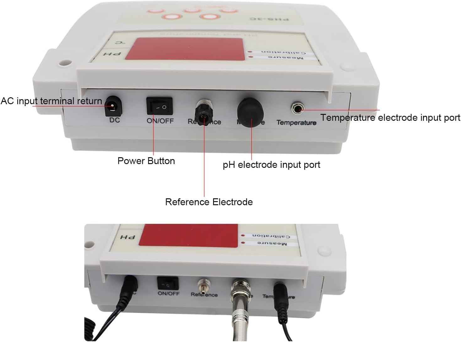Medidor de pH de laboratorio de escritorio, probador digital de acidez y alcalinidad, 2 electrodos de PH/temperatura, calibración automática, precisión de pH de ± 0,01, para acuario, laboratorio