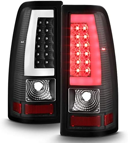 AKKON - For Black 99-02 Silerado Pickup LED Tube Tail Lights Brake Lamp Replacement Driver And Passenger Side