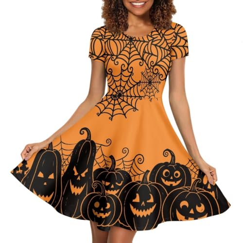 Image of AFPANQZ Womens Casual Summer Lightweight Vintage Dress Short Sleeve Midi Dress Knee-Long Luxury Formal Dress