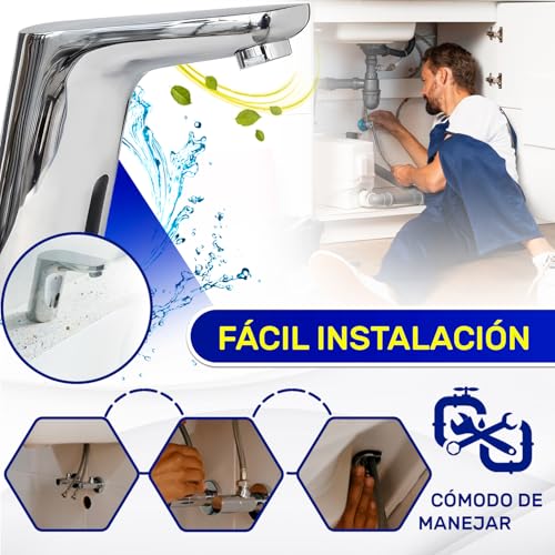 Grifo sensor automático para lavabo de infrarrojos a pilas de marca MONTERAL 6
