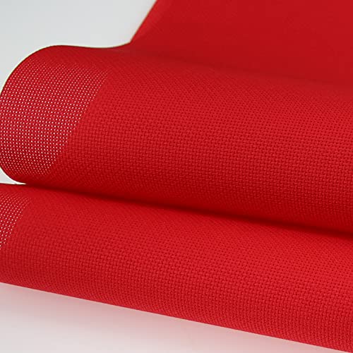 Image of KCS 4 /6 pc of 12 inch x 18 inch 18CT Counted Cotton Aida Cloth Cross Stitch Fabric (6 pc, Red)
