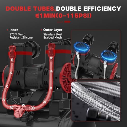 10 Gallon Ultra Quiet Air Compressor with Two Quick Couplers, 2HP 8.76 CFM@ 115PSI Pressure Oil-Free Air Compressor Tank, 70dB Quiet Compressor for Auto Repair, Tire Inflation 110V/60hz