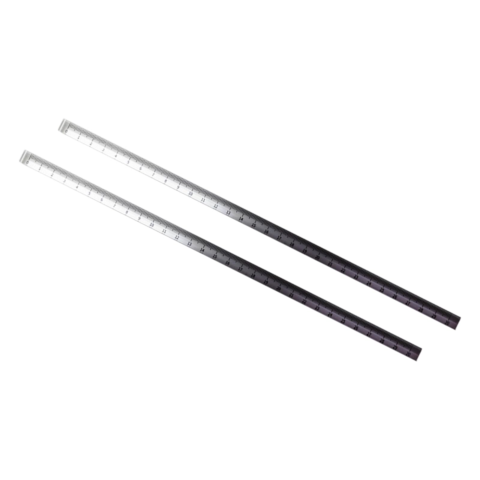 Hsioluted Gradient Gray 2Pcs Measuring Ruler Set With Inches Centimeters For Classroom Home Offices Colorful Rulers Acrylic Ruler Straight Clear Set