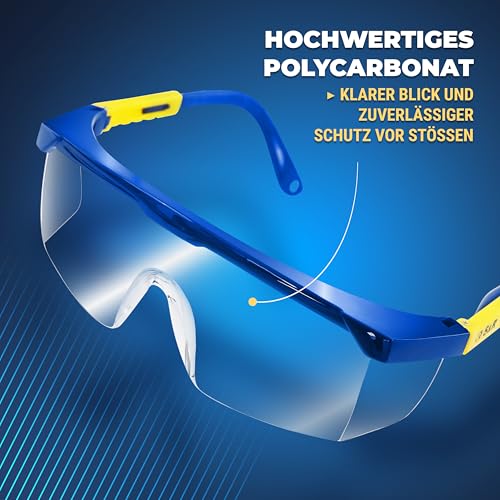 S&R Schutzbrille Arbeitsschutzbrille Schutzbrillen Set – Augenschutzbrille mit Schutzgläsern, Sicherheitsgläsern, UV-Schutzbrille, Überbrille für Brillenträger, Laborbrille, Safety Glasses