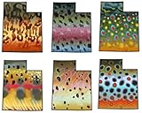 Utah Trout Fly Fishing 6-Sticker Set - 3" Waterproof Vinyl Great Gift for Angler Fits Yeti Hydroflask Brook Trout Cutthroat Trout Brown Trout Rainbow Trout Golden Trout
