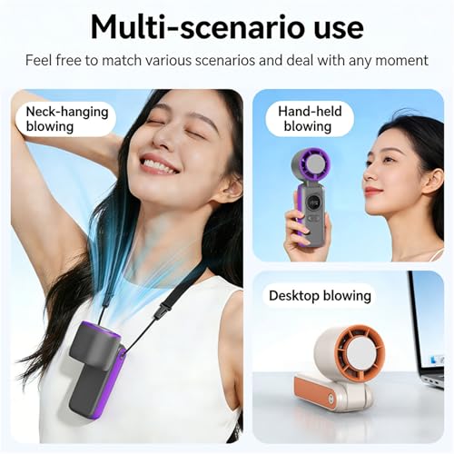 Ventilador digital portátil de gran potencia con batería recargable y base plegable 3
