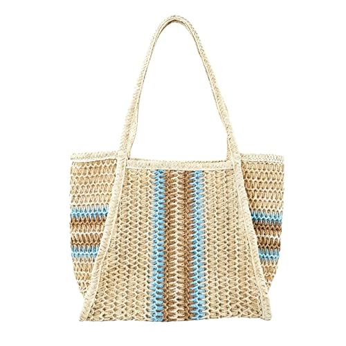 Grand sac de plage en paille pour femme : le fourre-tout d'été tissé bohème pour vos voyages