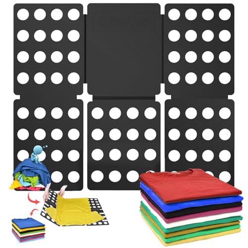 Clothes Folding Board, Durable T Shirt Folder Board, Easy and Fast Plastic Shirt Folder, Folding Boards for Clothes for Kid and Adult to Fold Clothes Black Folding Board