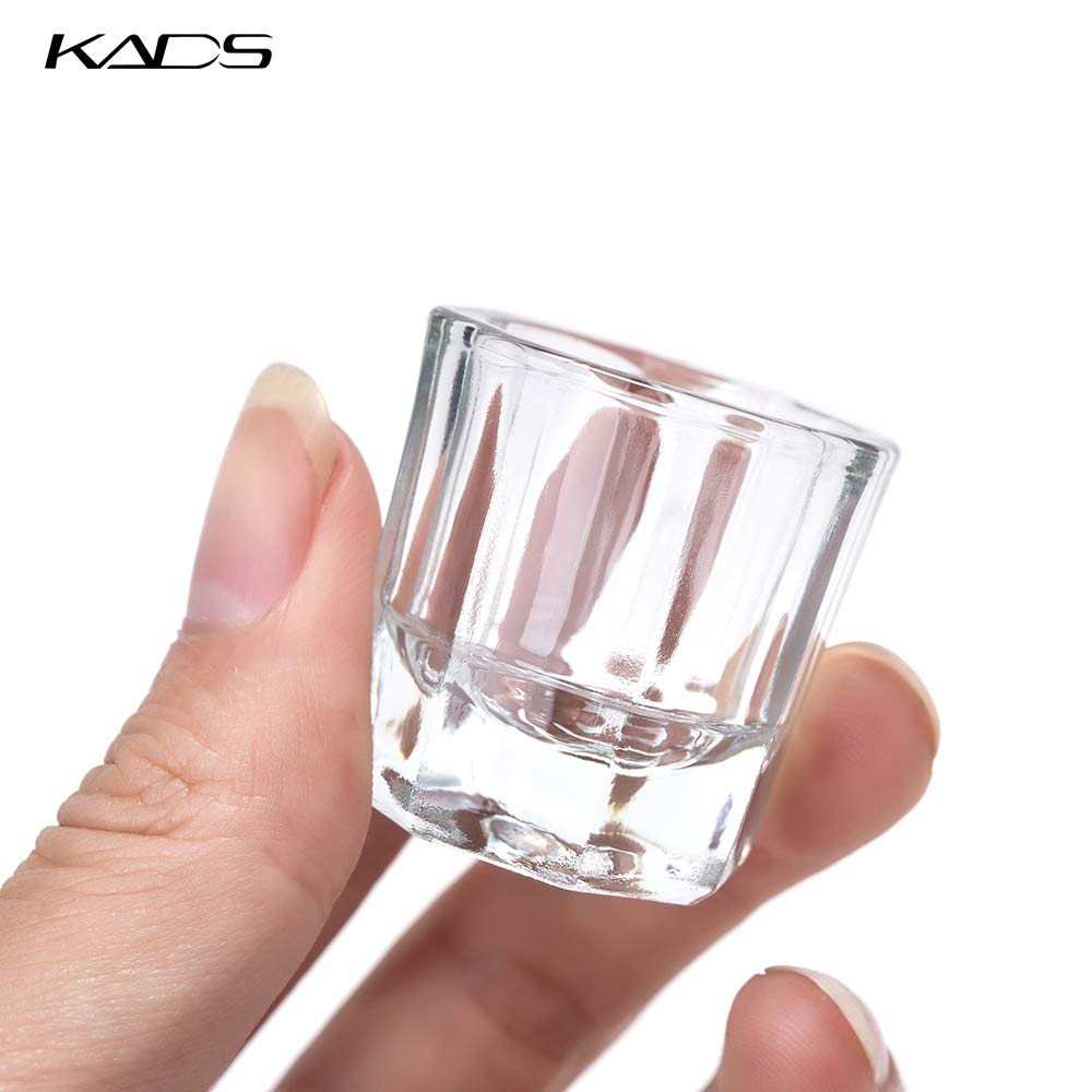 KADS 4Pcs Crystal Glass Dappen Dish for Acrylic Liquid, Nail Dip Powder, Monomer, and Nail Polish Remover - Image 4