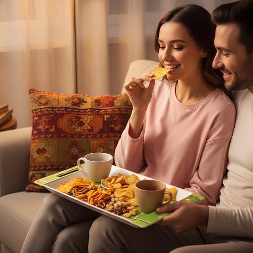 Image of U.P.C Tray Set for Serving Snacks, Multi-Use Nashta Plate & Kitchen's Tea Tray, Perfect Tray Sets for Hosting Guests at Home, Serving Tray Set of 3, Trays for Kitchen. (VIL03-PK2)