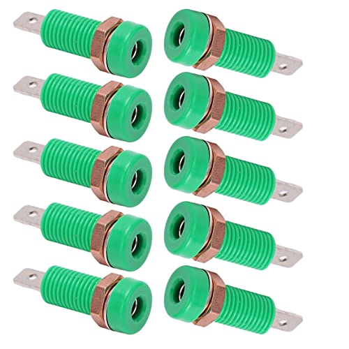Image of 10pcs 4mm Banana Jack Socket Mount Binding Post Banana Jack Connector Panel Connector Adapter Panel for Electronic Instrument (Green)