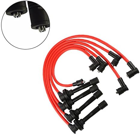 5ps10.2mm Spiral Core Spark Plug Ignition Wire Fit For 92-02 Honda Accord Civic