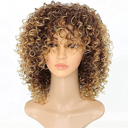 MOMAMOM Kurze Blonde Omber Afro Perücke 14 Zoll Cover
