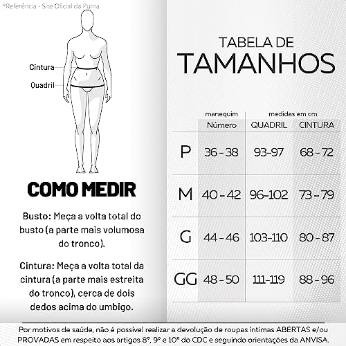 KIT 02 CALCINHA MINI BOXER - PUMA | Calcinhas Puma Modal Mini Boxer Calcinha Boyshort Elástico 30mm