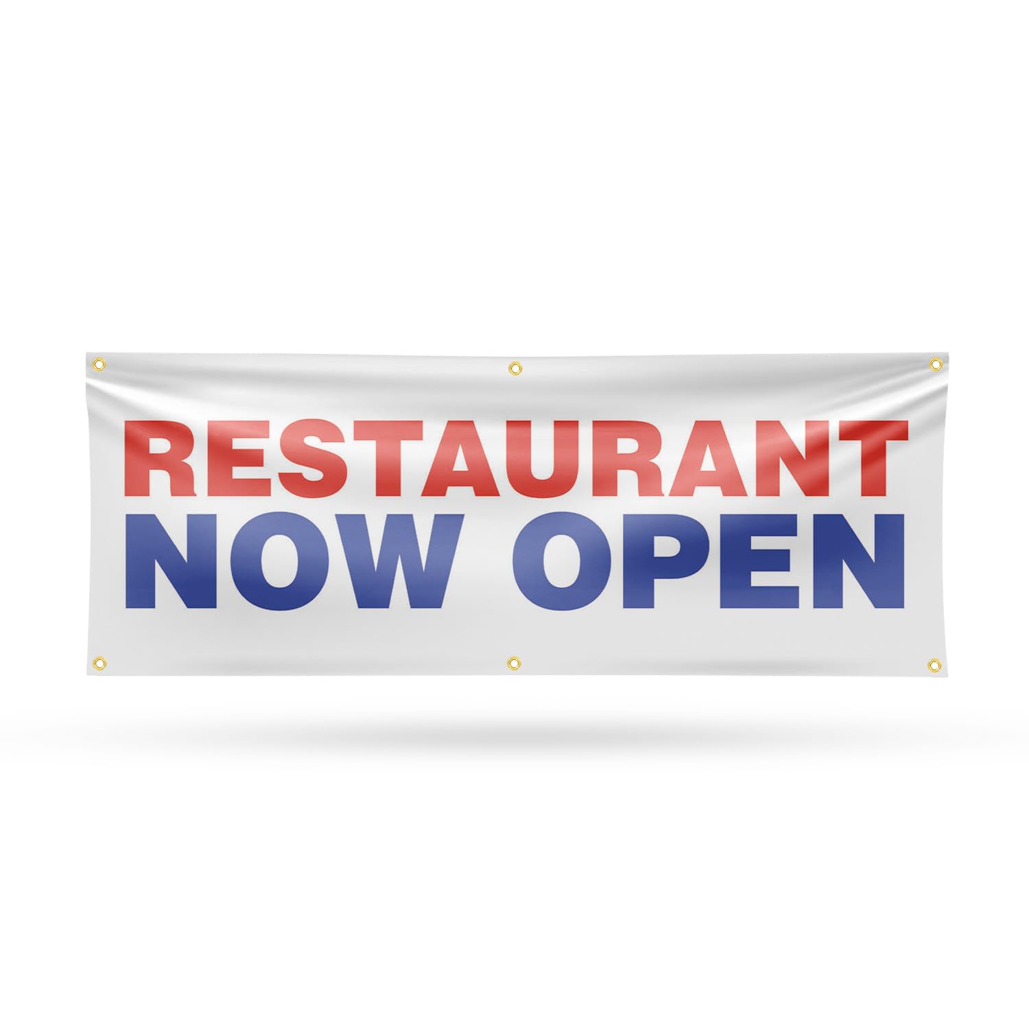 Restaurant Now Open Banner Sign 24 Inch x 72 Inch | 13 oz Vinyl with Metal Grommets | Heavy-Duty Single-Sided Outdoor Durable Printed High-Quality Weatherproof | Made in the USA