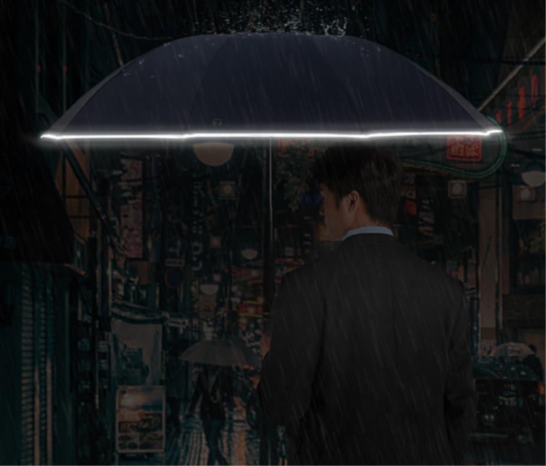 Beschichtung Gegen Anti-Rebound-Regenschirm, Umgekehrter Regenschirm, Reflektierender Streifen, Vollautomatischer Sonniger Regenschirm, 10 Knochen Windsicher Leicht Klassisch(Rood)