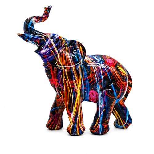 Estatua de Elefante colorida de resina para decoración