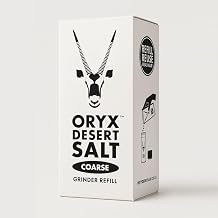 Coarse Refill Box - 8.8oz - Premium naturally organic Salt for durable refillable +20x Oryx Grinder - Desert Salt Grinder Refill - Alternative to Sea Salt, Himalayan & Rock Salt
