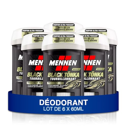 Mennen - Déodorant Homme Stick Large Fraicheur 48h Black Tonka Sans Alcool SHONEN - lot de 6 x 50ml