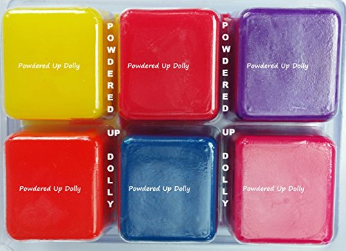 NEON Pack of 6 - Matte Pink Orange Purple Blue Yellow Color Cubes for Melt & Pour Soap DIY Colorant Tint Block Mp MP Melted Bath Clear Bar Dye