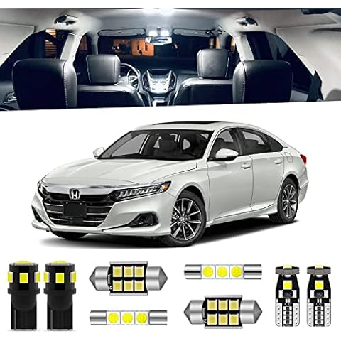 ENDPAGE 14-Pieces Accord LED Interior Light Kit for Honda Accord 2013 2014 2015 2016 2017 2018 2019 2020 2021 2022 White 6000K Interior LED Lighting Package + License Plate Lights, Install Tool Cover