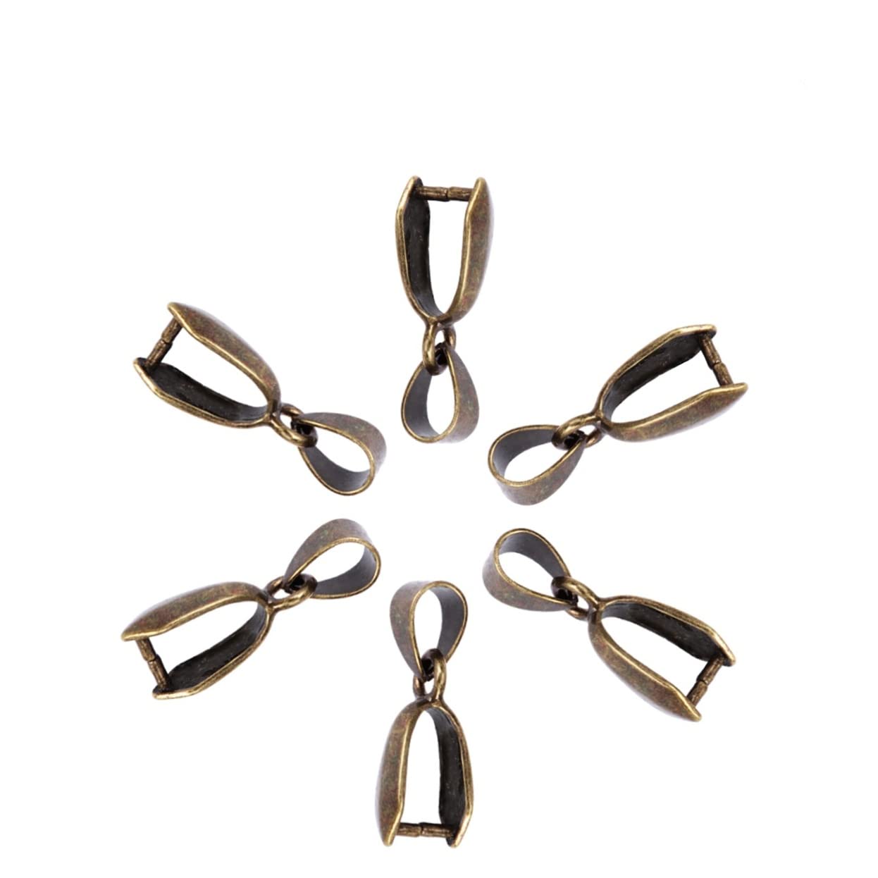 TEHAUX 100pièces Connecteurs Métalliques Pour Perles Et Pendentifs Pinces à Pendentif Apprêts Pour Bijoux Diy Bronze