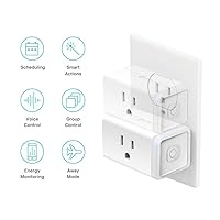 Vista 3 de Kasa Smart - Enchufe inteligente mini con monitoreo de energía, enchufe Wi-Fi inteligente para casa inteligente, compatible con Alexa, Google Home e