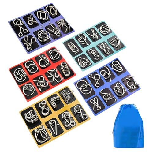 Surplex Puzzle QI e jogos de lógica para adultos e crianças - jogo de paciência - Brainteaser - jogo de habilidade - brinquedo educativo (puzzle de metal - 40 peças)