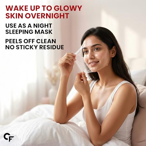 Image of Carbamide Forte Collagen Peel Off Mask for Korean Glass Skin | Collagen mask overnight with Hyaluronic Acid, Niacinamide & Ceramide NP | Pore Minimizing, Firming & Skin Brightening Mask | For All Skin Types | 100 ml