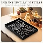 RJ Displays 6 Pack Stackable Jewelry Tray Set, Stackable Plastic Jewelry Organizer Tray, Jewelrys Drawer Organizers, Drawers Inserts, Earring Organizer for Women Perfect Trays (Black) 14.75x8.25x1 IN - Image 2
