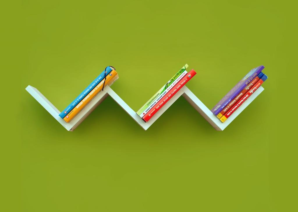Étagère murale en W zigzag blanc étagère flottante moderne pour ranger vos livres