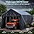K Knowbody 12 x 20 FT Carport,Heavy Duty Peak Portable Garage with All-Steel Metal Frame & Ventilated Windows, Anti-Snow UV Protection Car Canopy Outdoor Storage Shelter for Car,Truck,Boat,Black
