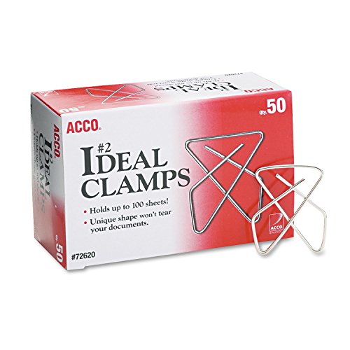 ACCO Ideal Butterfly Paper Clamps, Steel Wire, Small 1.5 Inch Size, 100 Sheet Capacity, Silver, 50 Clamps per Box (A7072620) image 3